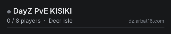 DayZ PvE KISIKI on the AR16 DayZ server list