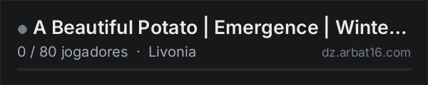 A Beautiful Potato | Emergence | Winter Livonia | sGunplay Skil na lista de servidores de DayZ da AR16
