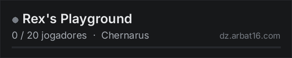Rex's Playground na lista de servidores de DayZ da AR16