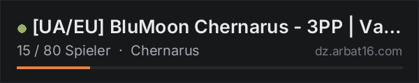 [UA/EU] BluMoon Chernarus - 3PP | Vanilla+ | Loot+ | PvP | Map in der DayZ-Serverliste von AR16