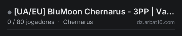 [UA/EU] BluMoon Chernarus - 3PP | Vanilla+ | Loot+ | PvP | Map na lista de servidores de DayZ da AR16