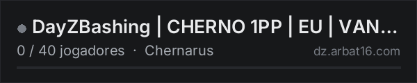 DayZBashing | CHERNO 1PP | EU | VANILLA na lista de servidores de DayZ da AR16