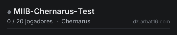 MIIB-Chernarus-Test na lista de servidores de DayZ da AR16