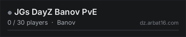 JGs DayZ Banov PvE on the AR16 DayZ server list