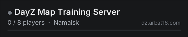 DayZ Map Training Server on the AR16 DayZ server list