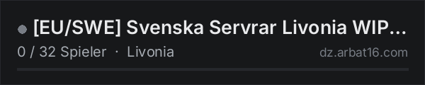EU/SWE Svenska Servrar Livonia WIPED 15/10 | TRADER | AI | S in der DayZ-Serverliste von AR16
