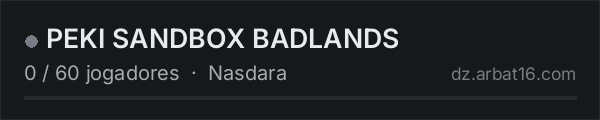 PEKI SANDBOX BADLANDS na lista de servidores de DayZ da AR16