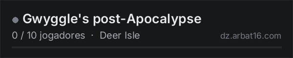 Gwyggle's post-Apocalypse na lista de servidores de DayZ da AR16