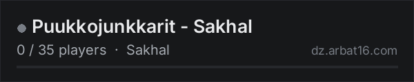 Puukkojunkkarit - Sakhal on the AR16 DayZ server list