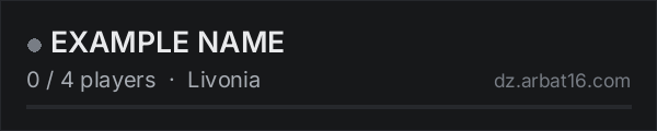 EXAMPLE NAME on the AR16 DayZ server list