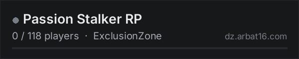 Passion Stalker RP on the AR16 DayZ server list