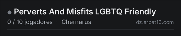 Perverts And Misfits LGBTQ Friendly na lista de servidores de DayZ da AR16