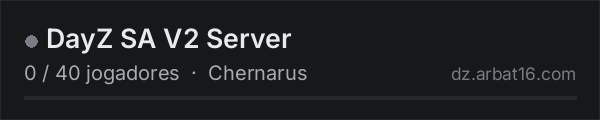 DayZ SA V2 Server na lista de servidores de DayZ da AR16
