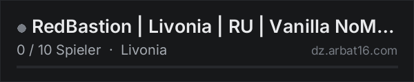 RedBastion | Livonia | RU | Vanilla NoMods NoPK NoKOS | 1PP in der DayZ-Serverliste von AR16
