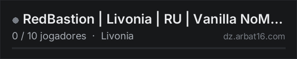 RedBastion | Livonia | RU | Vanilla NoMods NoPK NoKOS | 1PP na lista de servidores de DayZ da AR16