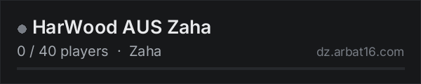 HarWood AUS Zaha on the AR16 DayZ server list