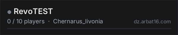 RevoTEST on the AR16 DayZ server list