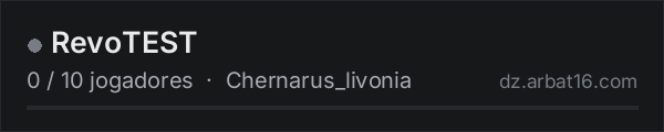 RevoTEST na lista de servidores de DayZ da AR16