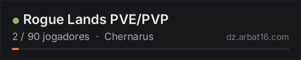 Rogue Lands PVE/PVP na lista de servidores de DayZ da AR16