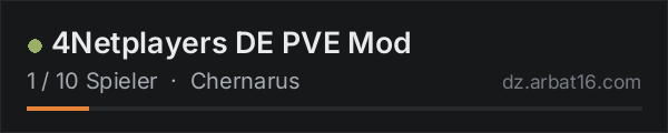 4Netplayers DE PVE Mod in der DayZ-Serverliste von AR16