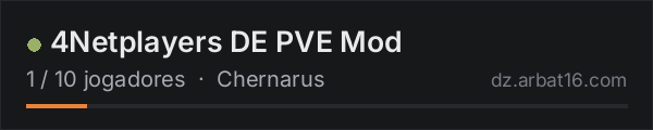 4Netplayers DE PVE Mod na lista de servidores de DayZ da AR16