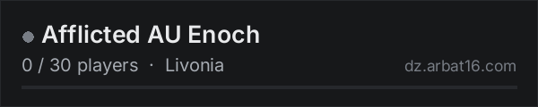 Afflicted AU Enoch on the AR16 DayZ server list