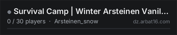 Survival Camp | Winter Arsteinen Vanilla+ | PvE on the AR16 DayZ server list