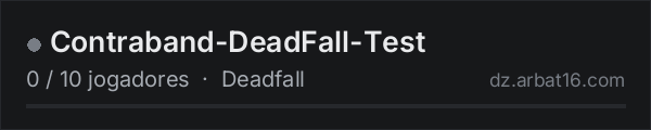 Contraband-DeadFall-Test na lista de servidores de DayZ da AR16