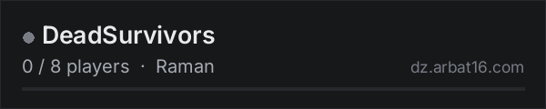 DeadSurvivors on the AR16 DayZ server list