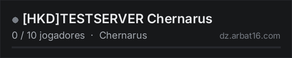 [HKD]TESTSERVER Chernarus na lista de servidores de DayZ da AR16