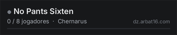 No Pants Sixten na lista de servidores de DayZ da AR16