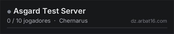 Asgard Test Server na lista de servidores de DayZ da AR16