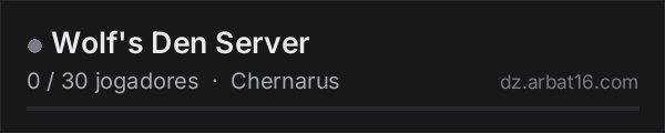 Wolf Pack Server na lista de servidores de DayZ da AR16