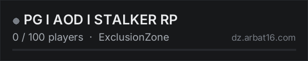 PG I AOD I STALKER RP on the AR16 DayZ server list