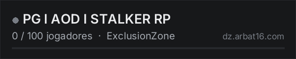 PG I AOD I STALKER RP na lista de servidores de DayZ da AR16