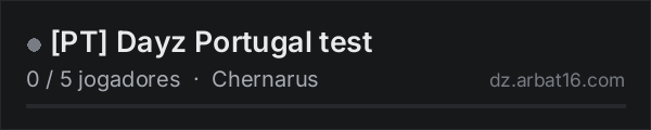 PT Dayz Portugal test na lista de servidores de DayZ da AR16