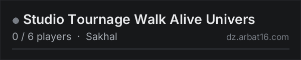 Studio Tournage Walk Alive Univers on the AR16 DayZ server list