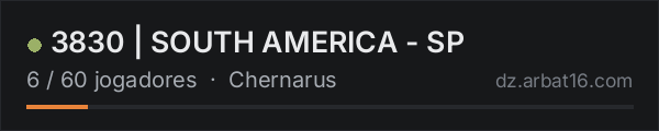 3830 | SOUTH AMERICA - SP na lista de servidores de DayZ da AR16