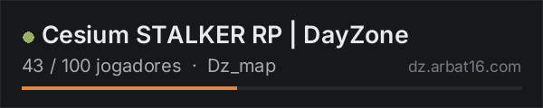 Cesium STALKER RP | DayZone na lista de servidores de DayZ da AR16