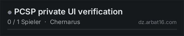 PCSP private UI verification in der DayZ-Serverliste von AR16