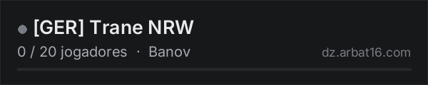 [GER] Trane NRW na lista de servidores de DayZ da AR16