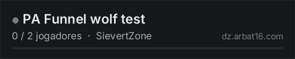 PA Funnel wolf test na lista de servidores de DayZ da AR16
