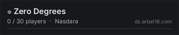 Zero Degrees on the AR16 DayZ server list