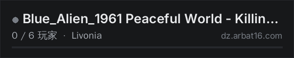 AR16 DayZ 服务器列表中的 Blue_Alien_1961 Peaceful World - Killing Absolutely Probibited
