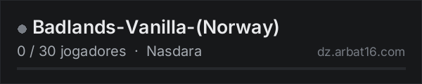 Badlands-Vanilla-(Norway) na lista de servidores de DayZ da AR16