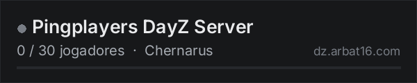 Pingplayers DayZ Server na lista de servidores de DayZ da AR16
