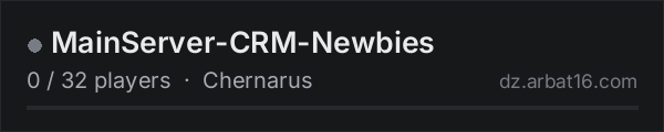 MainServer-CRM-Newbies on the AR16 DayZ server list