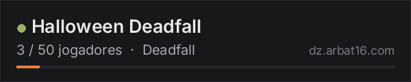 Halloween Deadfall na lista de servidores de DayZ da AR16