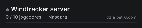 Windtracker server na lista de servidores de DayZ da AR16