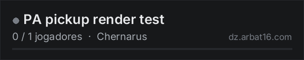 PA pickup render test na lista de servidores de DayZ da AR16